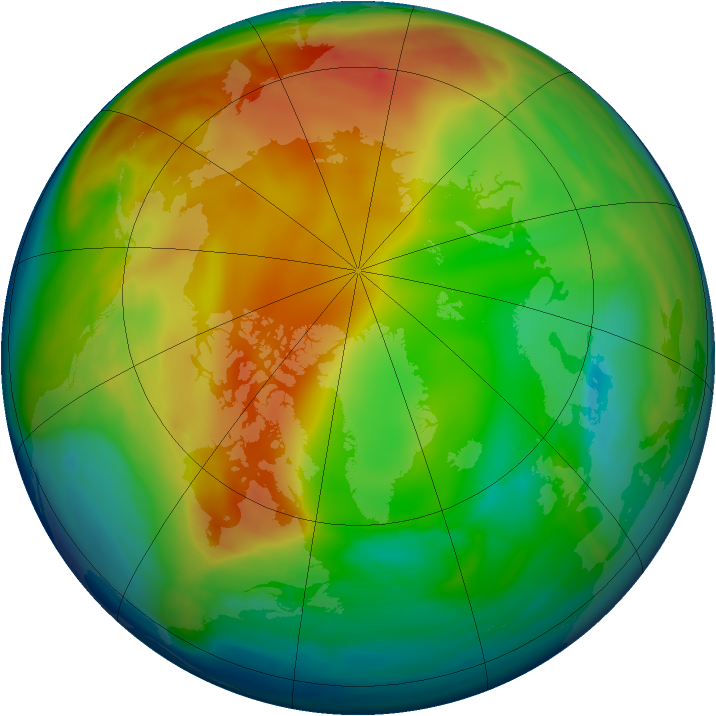 Arctic ozone map for 14 January 2006
